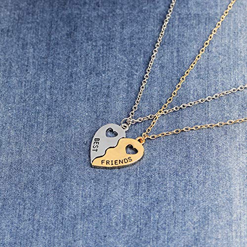 Best Friend Necklace Set for 2 - Matching Heart Pendant Friendship Jewelry for Women, BFF Birthday Gifts for Girls - Perfect for Anniversaries, Valentine's Day & Special Occasions