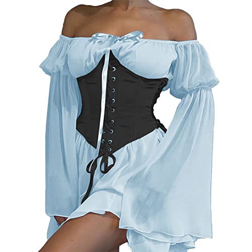 03-blue+black Corset