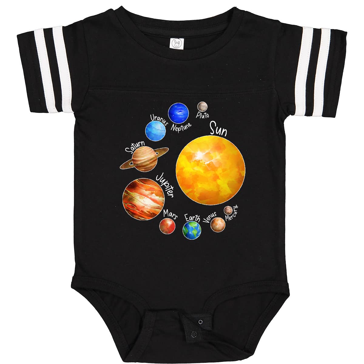 Inktastic Sun and Planets Baby Bodysuit - Cute Solar System Outfit for Infants & Toddlers - Perfect for Astronomy Lovers, Space-Themed Parties & Everyday Play