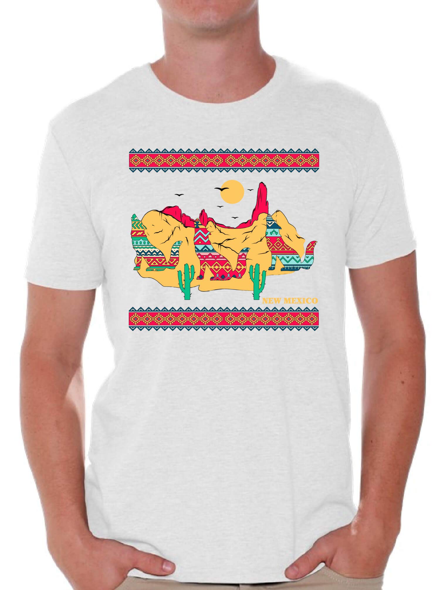 New Mexico Graphic T-Shirts for Men - Cool NM State USA Souvenir Gift - Perfect for Travel, Holidays & Casual Wear