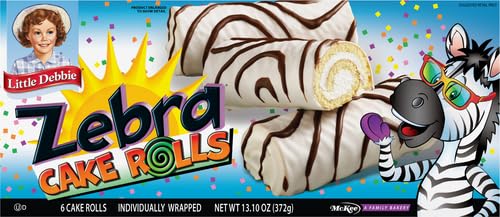 Little Debbie Zebra Cake Rolls - Individually Wrapped Snack Cakes (13.1 Oz, 6 Count) | Perfect for Lunchboxes, Office Snacks & Party Desserts