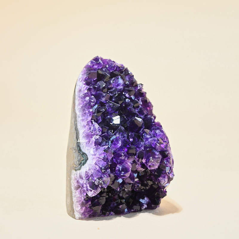 Natural Amethyst Geode with Cut Base - Large Purple Crystal Cluster for Home Decor, Meditation & Healing - Perfect for Living Room, Office or Gift