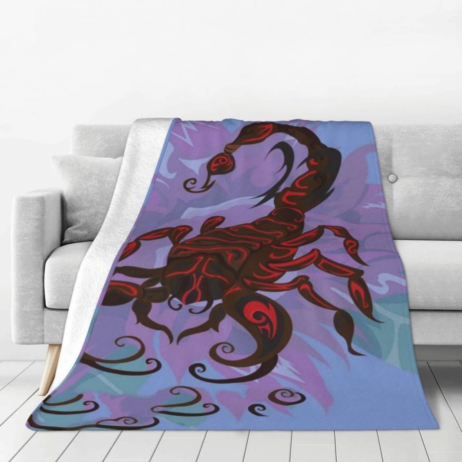 Red Capricorn Flannel Fleece Queen Blanket - Warm, Lightweight, Soft Plush Microfiber Blanket for Bed, Sofa, Couch, Camping & Travel (90x90 Inches) - Perfect for Cozy Nights, Movie Time & Outdoor Adventures
