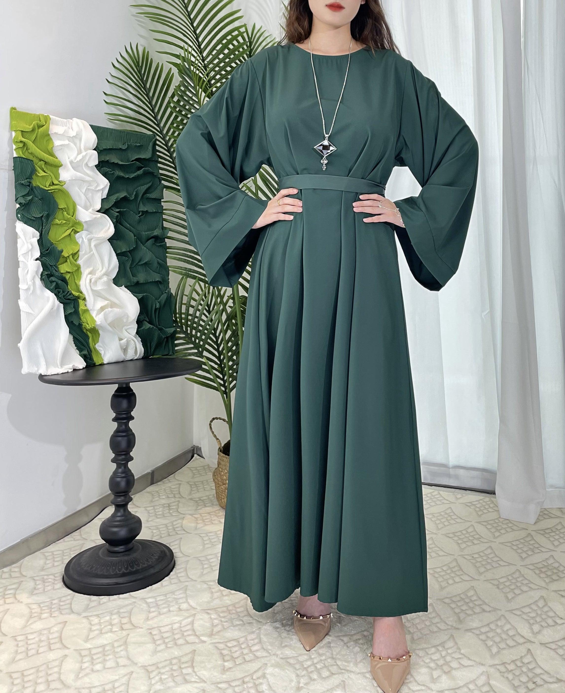 WG02 Solid Abaya - Simple Long Women's Dress | Classic Islamic Abaya for Prayer, Modest Fashion & Everyday Wear