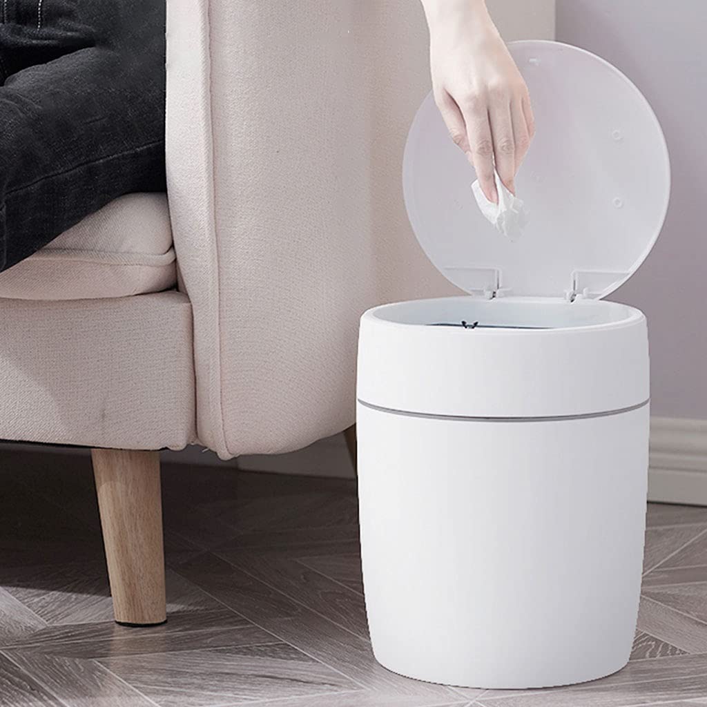 10L Round Push Trash Can with Lid - Simple Covered Household Garbage Bin for Kitchen, Bedroom, Living Room | Durable & Odor-Proof Indoor Waste Basket for Home & Office Use