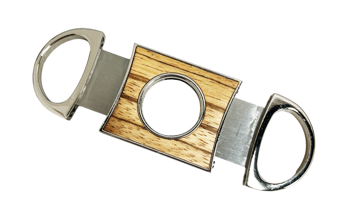 Premium Brizard & Co Double Guillotine Series II Cigar Cutter - Zebrawood & Racing Red Design | Perfect for Cigar Aficionados, Gifts & Luxury Smoking Accessories