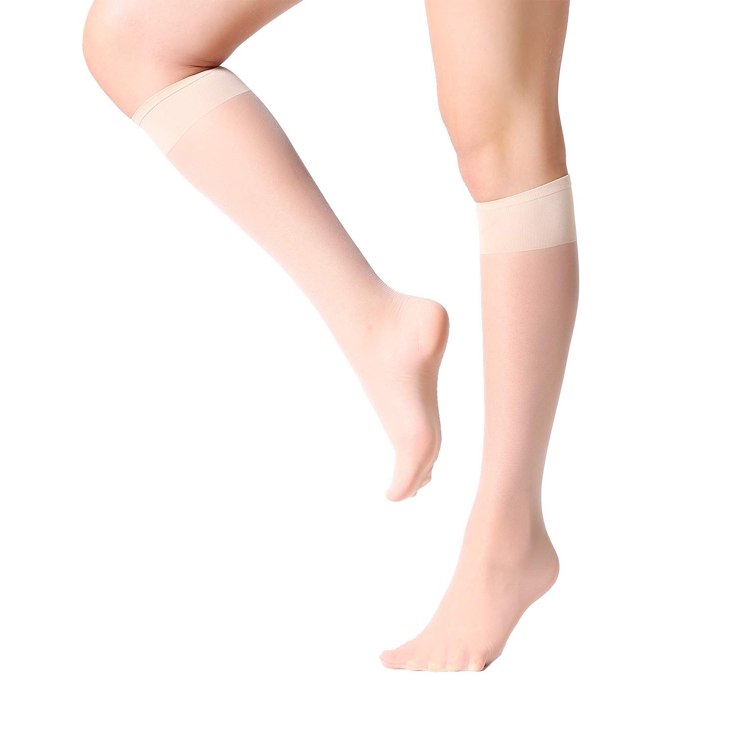 MANZI 12 Pairs Women's Sheer Knee High Stockings & Pantyhose - Comfortable Thigh High Socks for Office, Dress, or Everyday Wear