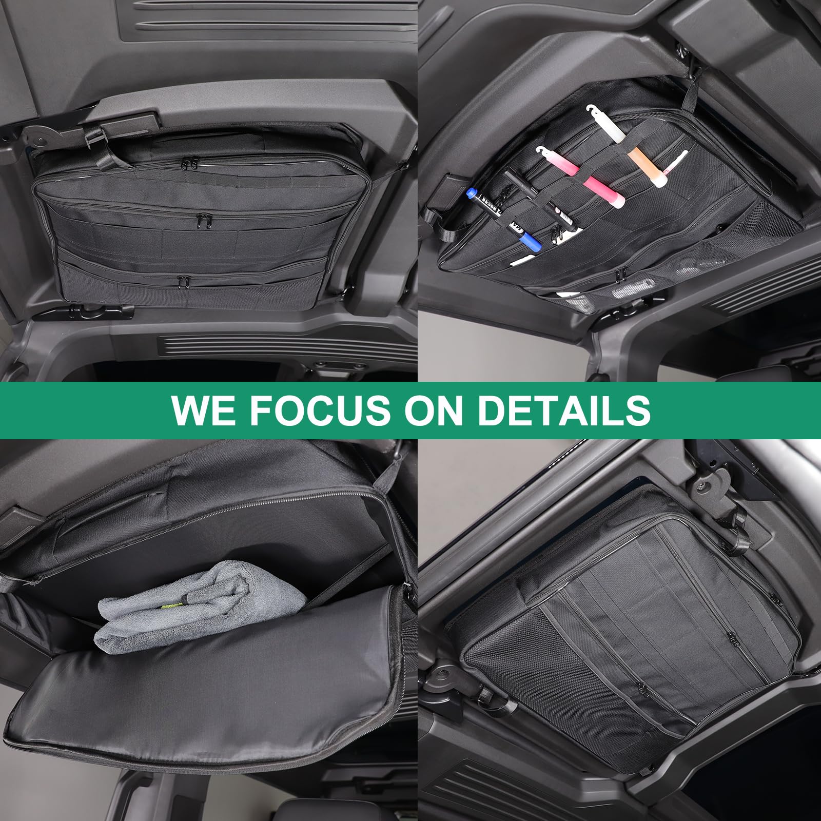 Hummer EV 2024-2025 Sunroof Organizer Storage Bag - Multi-Functional Car Roof Cargo Carrier for SUV & Pickup Trucks - Interior Accessories (Rear Top Roof Glass-Left) - Perfect for Road Trips & Outdoor Adventures
