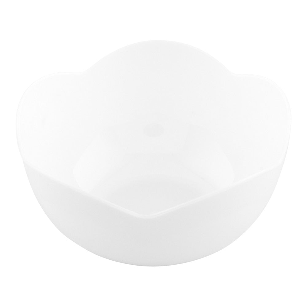100 Pack 2 oz Round White Plastic Le Fleur Cups with 100 Silver Mini Spoons - Perfect for Party Favors, Wedding Decorations, and Dessert Serving