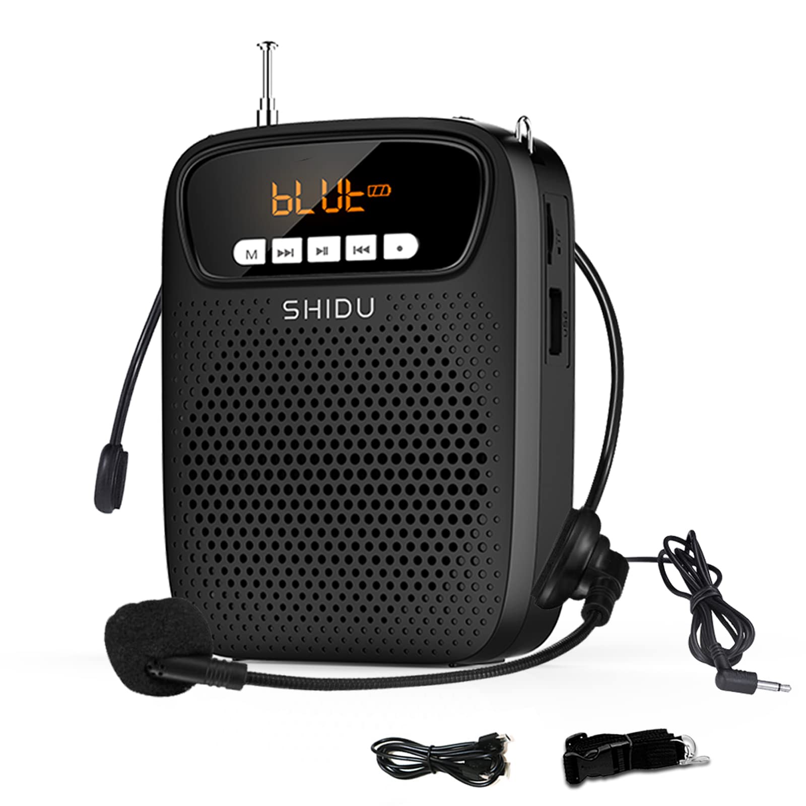 Portable 15W Mini Voice Amplifier with Bluetooth, FM Radio & MP3 - Rechargeable Wireless Speaker for Teachers, Tour Guides, Presentations & Outdoor Events