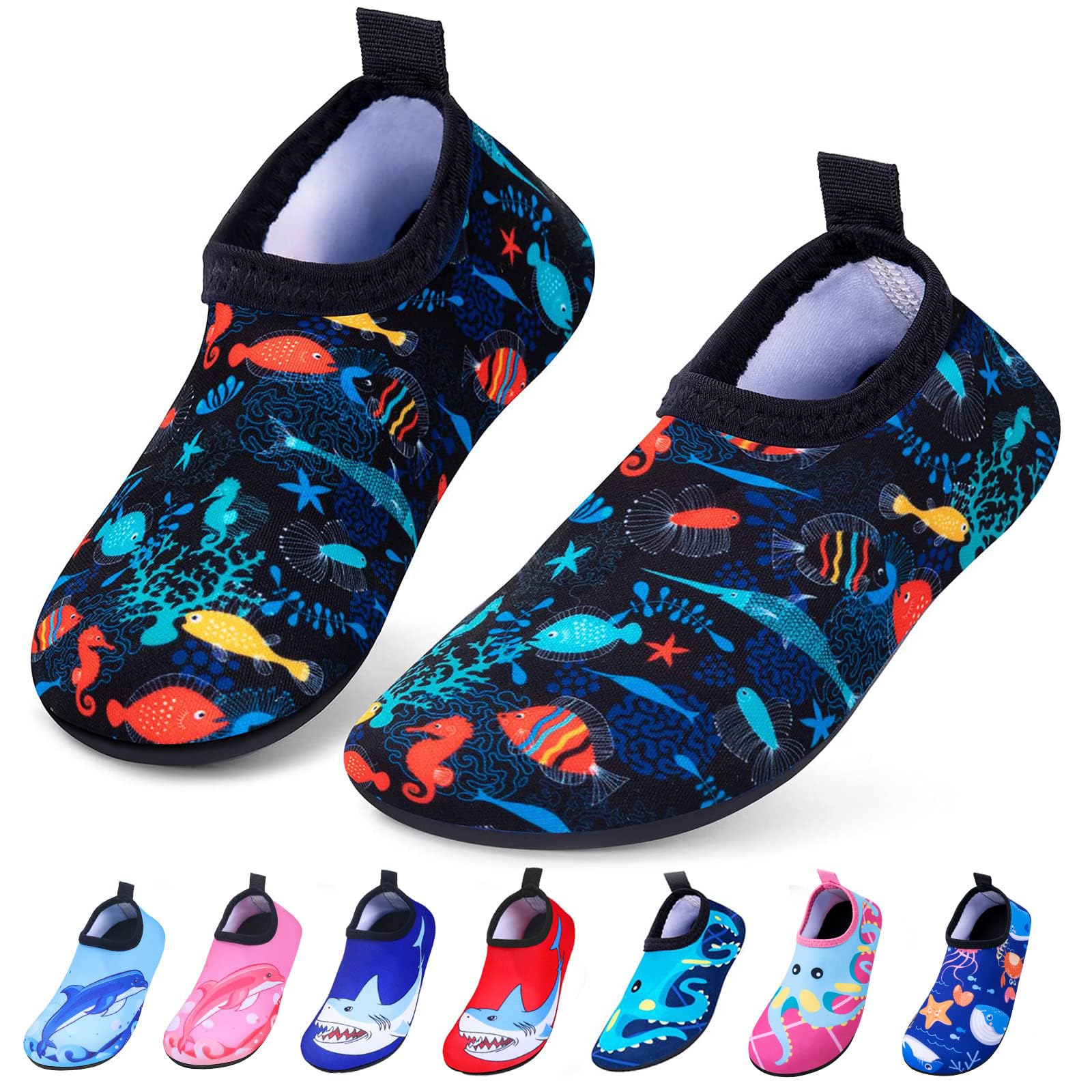 **Non-Slip Quick-Dry Kids Swim Water Shoes for Boys & Girls – Toddler Barefoot Aqua Socks for Beach, Pool & Outdoor Sports | Perfect for Swimming, Surfing & Water Play**