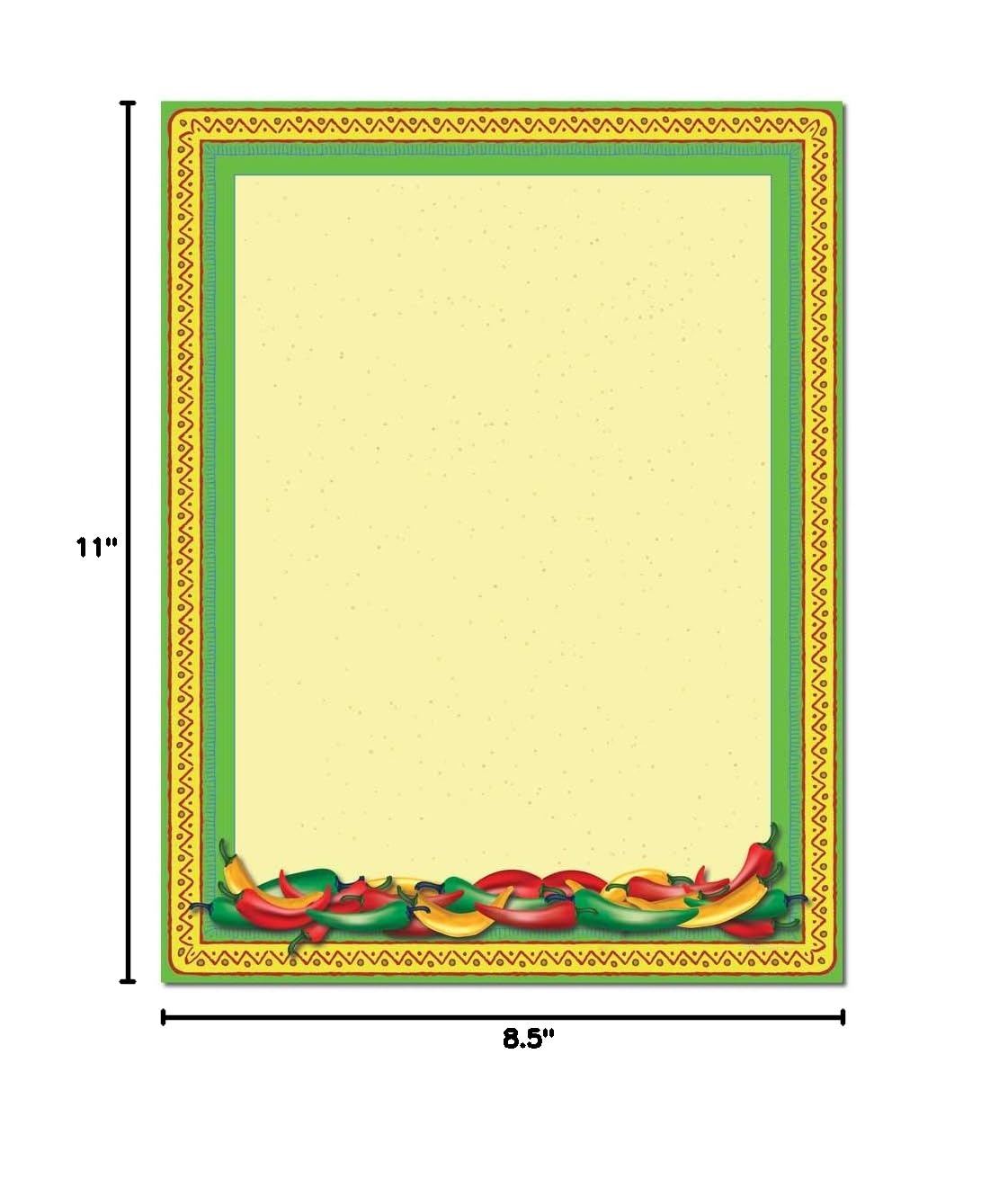 Premium Chili Peppers Letterhead Paper - 100 Sheets for Laser & Inkjet Printers - Perfect for Business Stationery, Office Documents & Professional Correspondence
