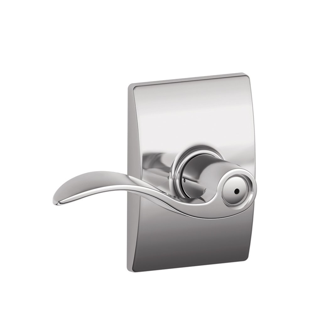 Schlage Accent Lever Door Handle - Century Rose Privacy Bedroom/Bathroom Lock - Model 16080 100 | Perfect for Home Interior Doors, Bedrooms & Bathrooms