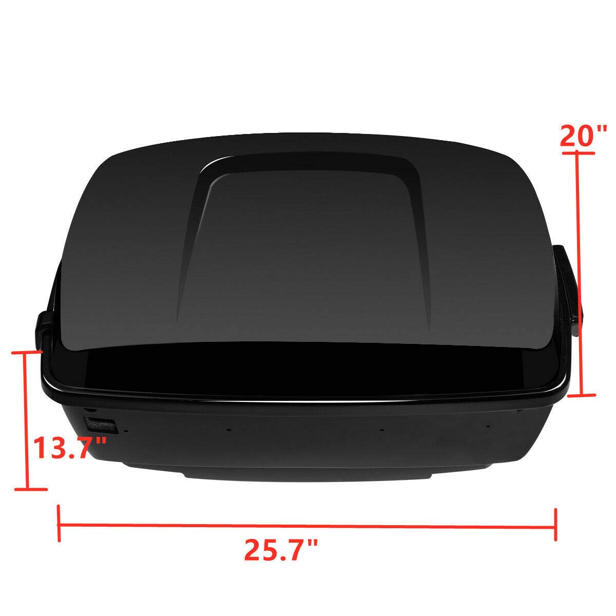 Vivid Black King Pack Trunk Rack with LED Lights & Speakers for Harley Touring Models - Road Glide, Street Glide Special, FLHXS, Electra Glide Ultra Classic 2014-2025 - Perfect for Long-Distance Rides & Custom Touring Setups