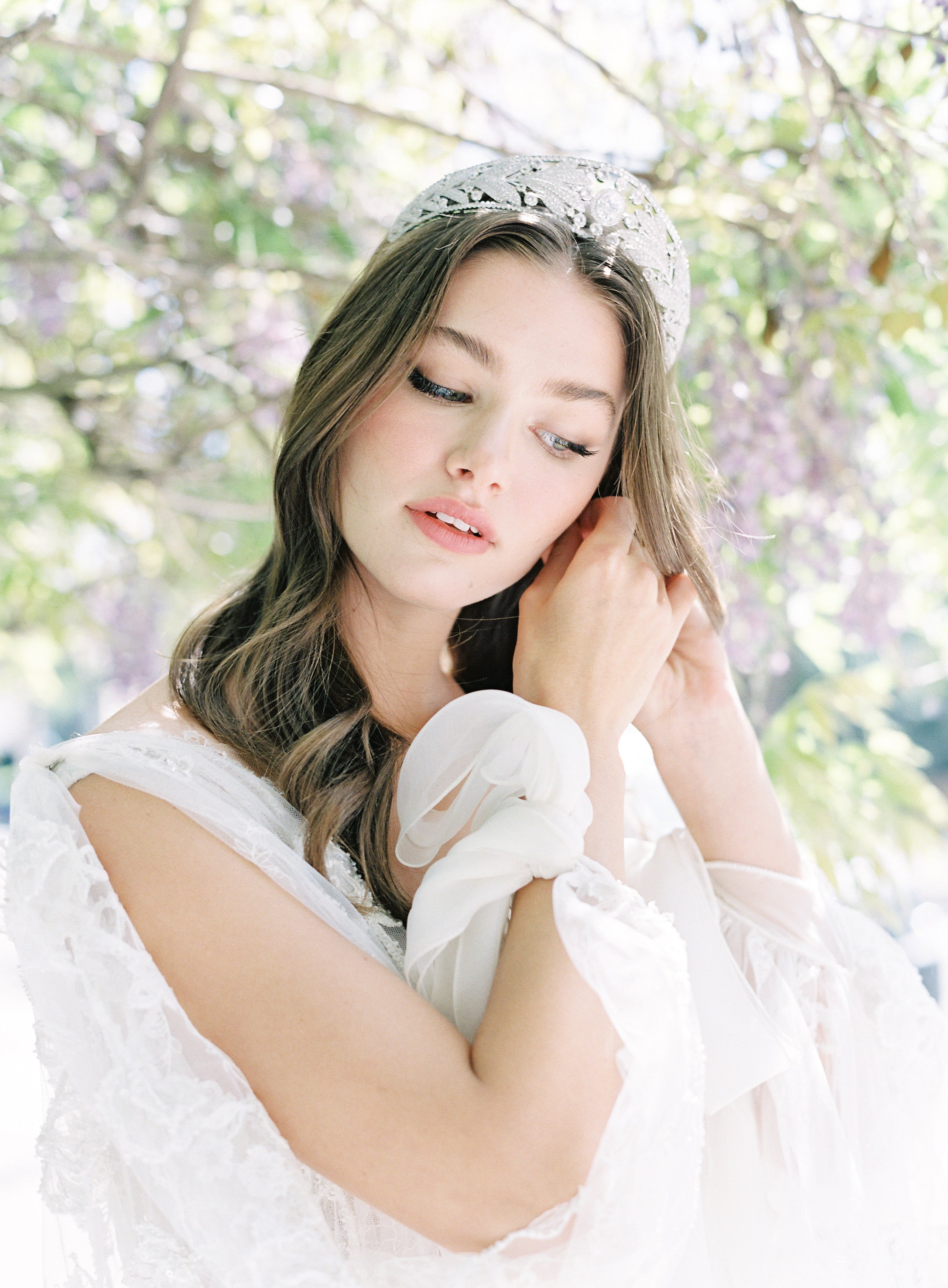 MARIE ADELAIDE Simulated Diamond Royal Bridal Crown Tiara - Elegant Wedding Headpiece for Brides, Prom, Pageants & Special Occasions