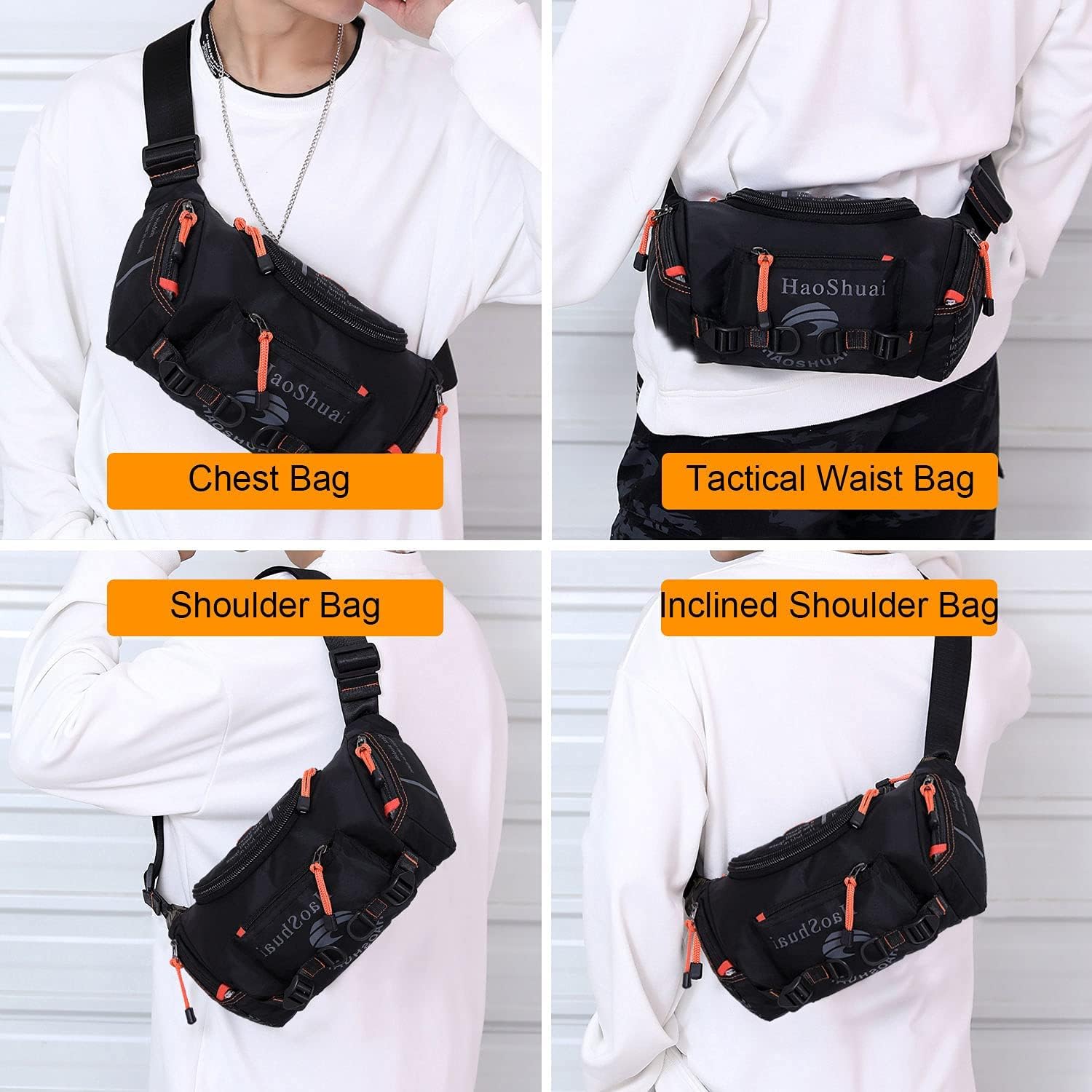 Waterproof Fanny Pack for Men & Women - Adjustable Waist Bag with Crossbody Strap for Hiking, Travel, Running, Cycling & Camping - Durable Outdoor Hip Pouch (Black) | Perfect for Gym, Work Commute & Daily Essentials Storage