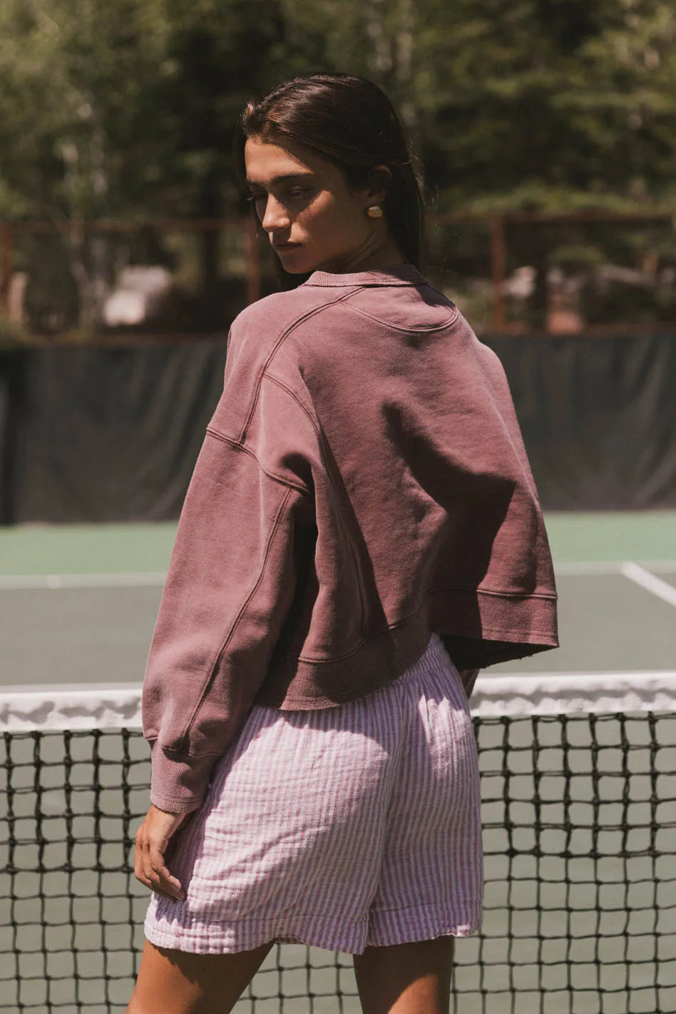 Aarti Women's Burgundy Sweatshirt - Cozy Pullover for Fall & Winter - Casual Lounge Wear & Street Style Outfits