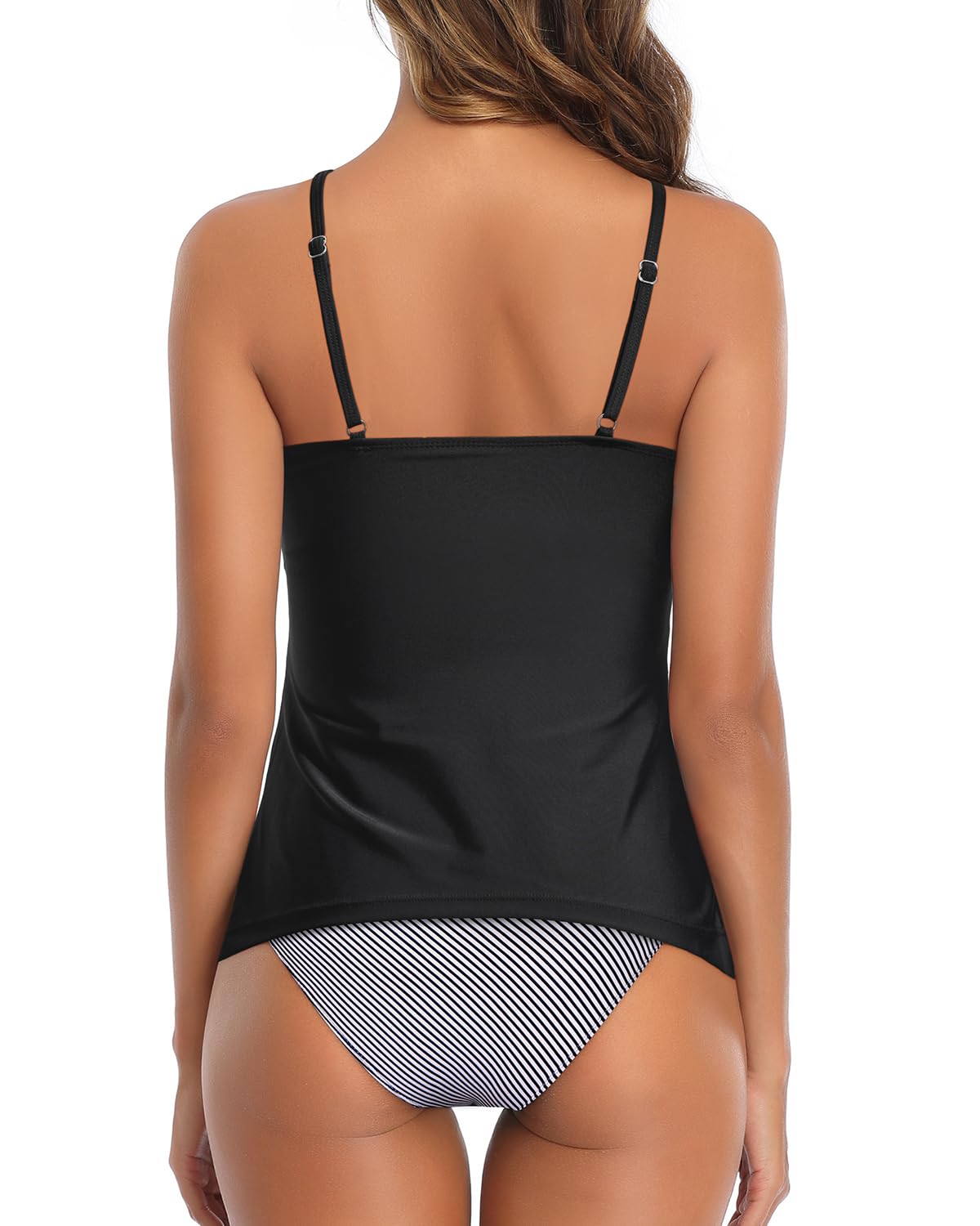 Women's Two Piece Tankini Swimsuits - High Neck Tummy Control Bathing Suit Top & Bikini Bottom | Perfect for Beach Vacation, Pool Party & Summer Swimming