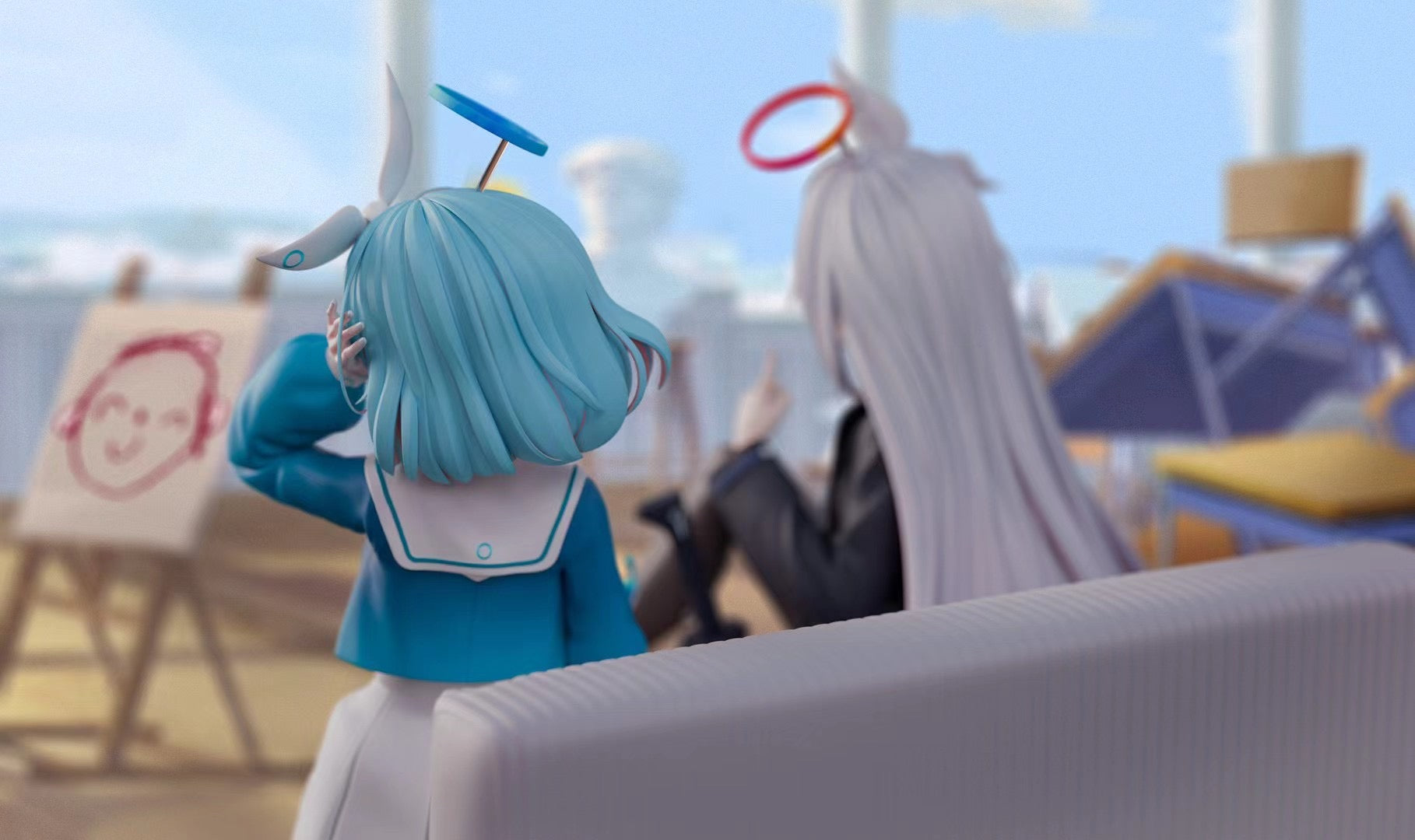 Blue Archive Arona & Piana Anime Figures - Cute Collectible PVC Statues for Fans | Perfect for Display, Gaming Room Decor, and Anime Merchandise Collection