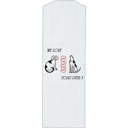 Veterinary Prescription Bags for Dogs & Cats - Pet Themed White Paper Pharmacy Bags with 'Your Pet Our Care' Logo - Rx Medical Bags for Vet Clinics & Pharmacies - Made in USA - 100 Count Large Size (5x2x10 Inches) - Perfect for Pet Medication Storage & Organized Dispensing