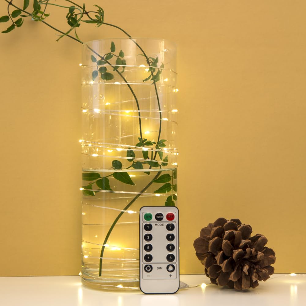 KIKKERLAND 33ft Extra Long Silver Fairy String Lights - Indoor & Outdoor Decorative Lighting for Christmas, Weddings, Parties, and Home Decor
