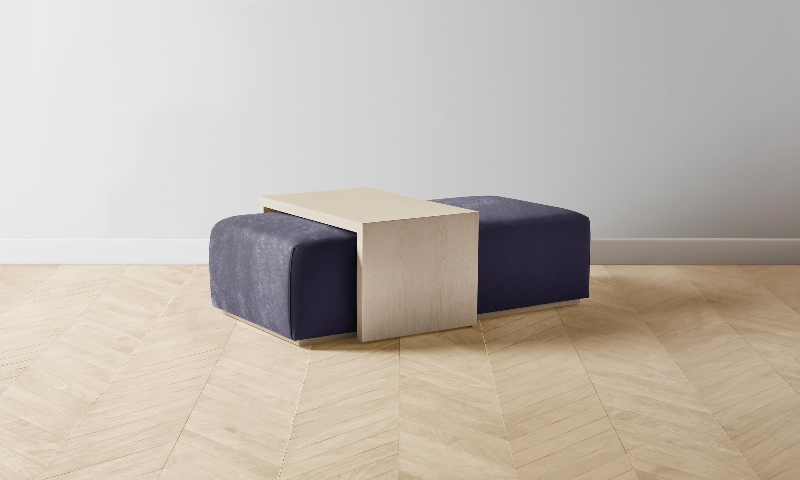 The Bowery Ottoman - Luxe Performance Velvet Flannel Upholstered Storage Bench for Living Room, Bedroom & Entryway - Stylish & Functional Home Decor