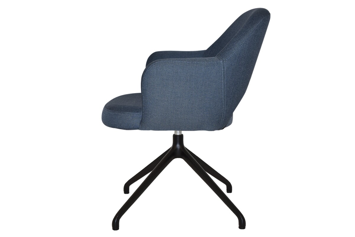 EZ Hospitality Cairo Indoor Armchair with Metal Base - Black Trestle Style for Living Room, Office, or Waiting Area