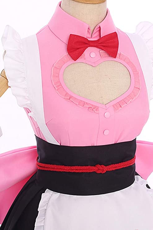 Anime Demon Slayer Cosplay Costume - Kimetsu no Yaiba Maid Lolita Dress Full Set | Japanese Manga Character Outfit for Halloween, Convention & Roleplay