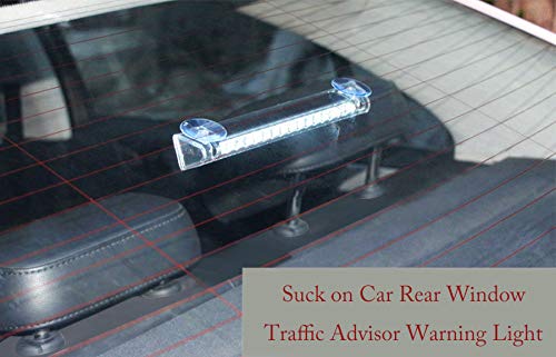 14 LED Solar Wireless Emergency Warning Light Bar - Traffic Advisor for Car Rear Window, Multi-Functional Vehicle Safety Lamp | Perfect for Roadside Emergencies, Construction Zones & Nighttime Visibility