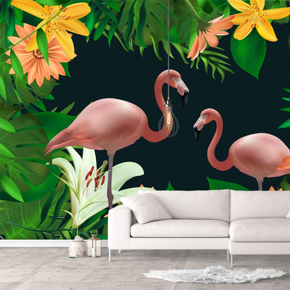 Green Plants & Animals Removable Wallpaper - Peel and Stick Wall Mural for Bedroom Decor (100x144 inches) | Easy DIY Home Decoration, Nursery, Living Room, Dorm