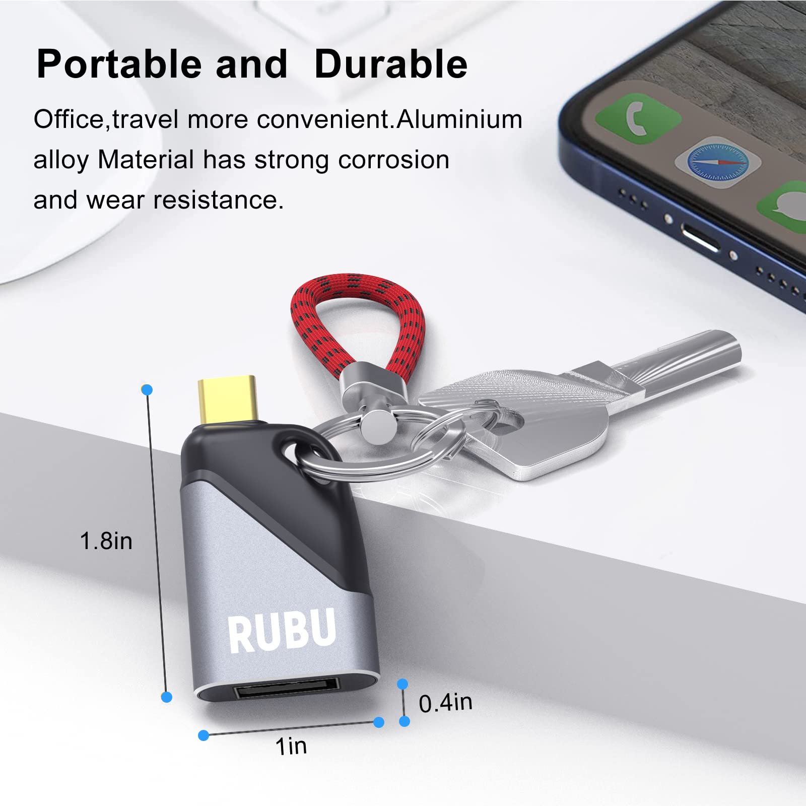 RUBU USB C to USB 3.0 Adapter - High Speed Data Transfer Converter for MacBook, iPad Pro, Samsung Galaxy - Perfect for Office, Travel & Charging Devices