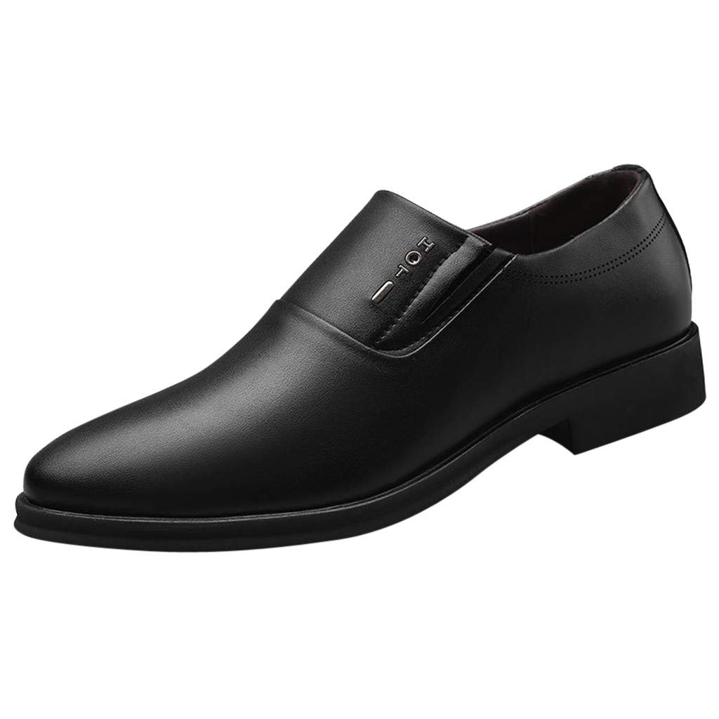 Premium Men's Pointed Toe Leather Dress Shoes - Stylish Business & Wedding Formal Shoes for Men - Comfortable & Durable for Office, Parties & Special Occasions