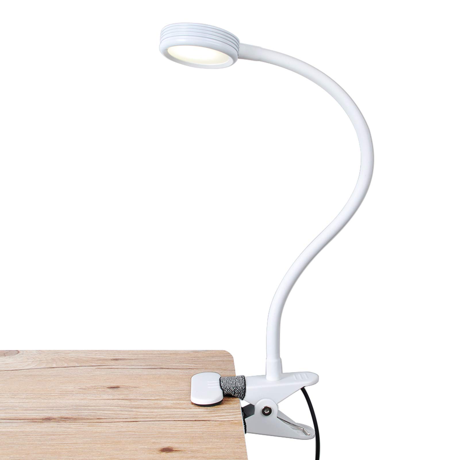 LEPOWER 5W LED Clip On Reading Light with Adjustable Gooseneck - Perfect for Books, Pianos, Office & Nightstand Use
