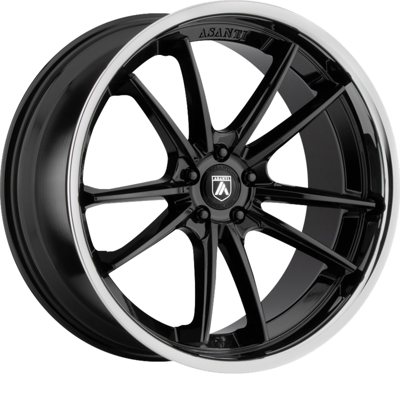 Asanti 20x9 ABL 23 Sigma Gloss Black Wheels with Chrome Lip +45mm Offset - Premium Alloy Rims for Trucks, SUVs & Luxury Cars - Perfect for Off-Roading, Street Performance & Custom Builds