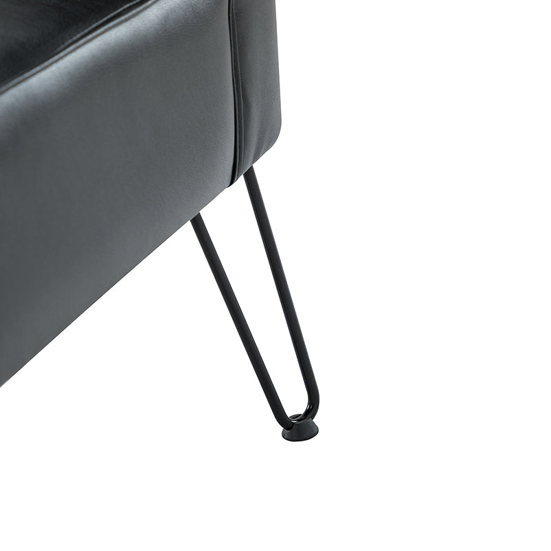 Annabella Vegan Leather Side Chair with Metal Base - Modern Dining & Office Accent Chair for Home & Workspace