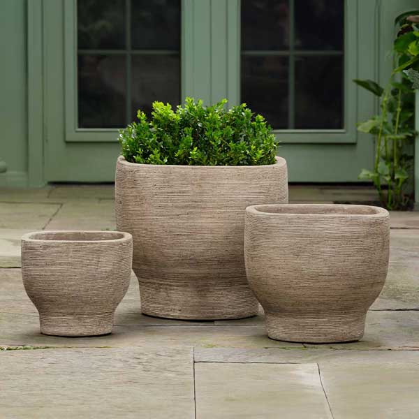 Vail Planter Set of 3 - Brown Terra Cotta Flower Pots for Indoor & Outdoor Plants - Campania International - Perfect for Home Decor, Garden, Patio, and Balcony