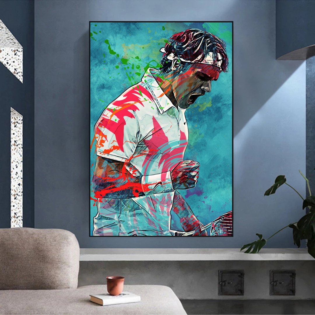 Roger Federer Tennis Legend Canvas Wall Art - Premium Sports Decor for Home, Office & Gym - Perfect Gift for Tennis Fans & Athletes