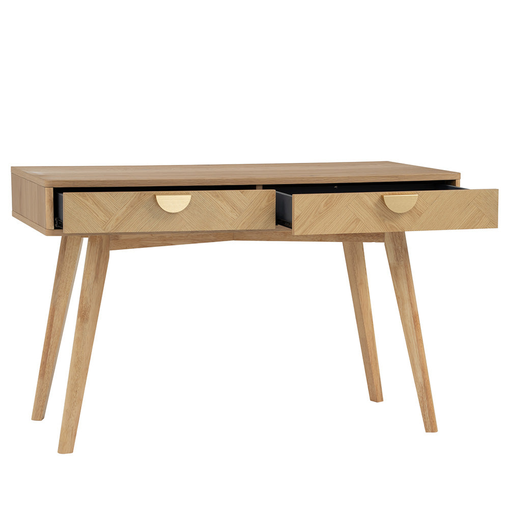 LOFTUS 120cm Oak Study Desk - Modern Writing Desk for Home Office, Dorm Room & Small Spaces - Sturdy Wooden Desk for Studying, Working & Remote Learning