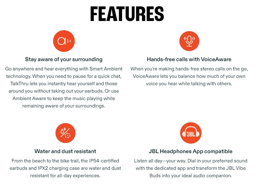 JBL Vibe Buds True Wireless Bluetooth Earbuds - Black (Renewed Like New) | Noise Cancelling, 32H Battery, IP54 Waterproof for Gym, Running & Commuting
