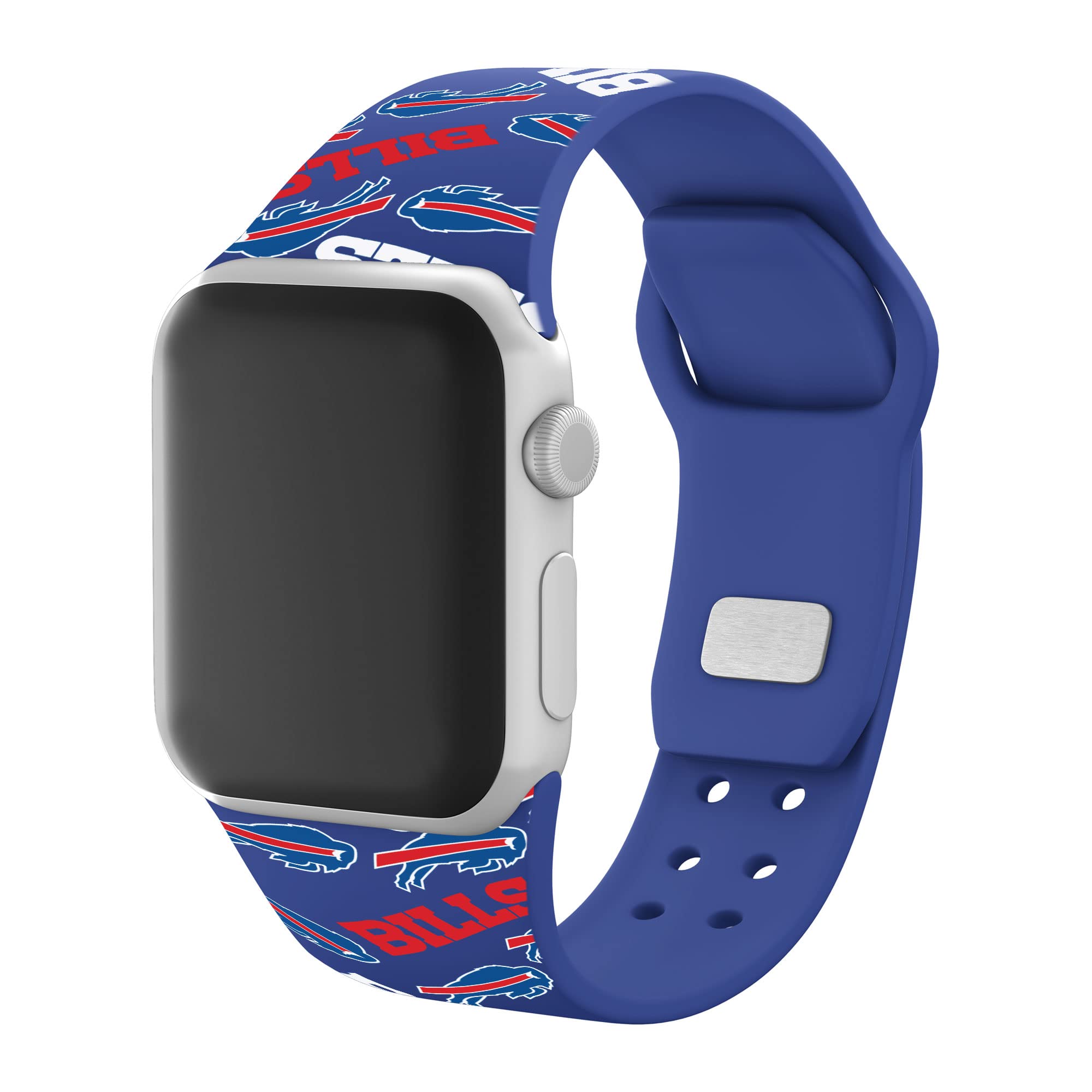 Buffalo Bills HD Watch Band for Apple Watch - Durable Silicone Strap Compatible with All Apple Watch Series (38mm 40mm 41mm 42mm 44mm 45mm 49mm) - Perfect for Game Day, Sports & Casual Wear