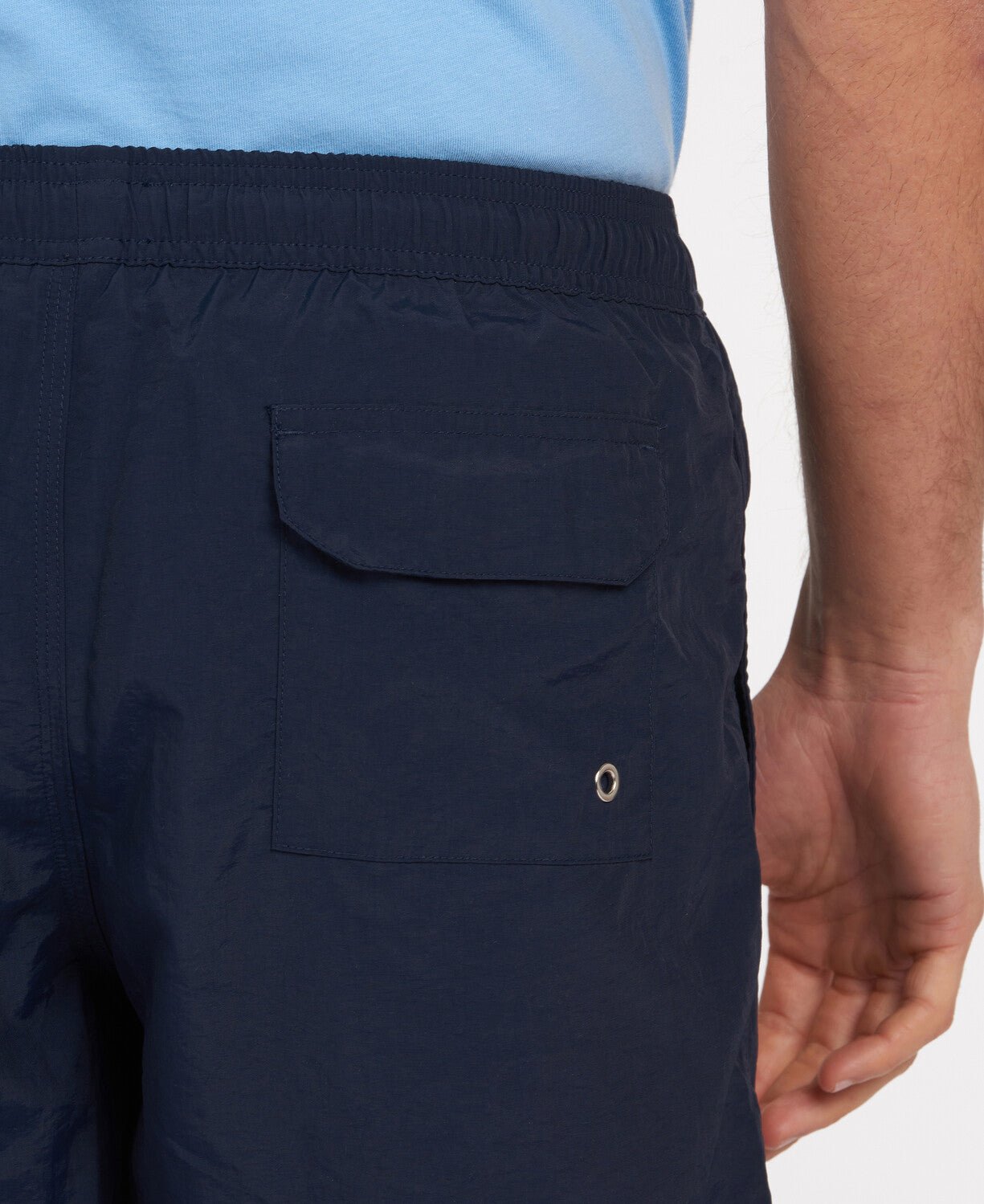 BARBOUR Essential Logo Swim Shorts for Men - Quick-Dry, Comfortable Navy Blue Swim Trunks - Perfect for Beach, Pool & Summer Vacations