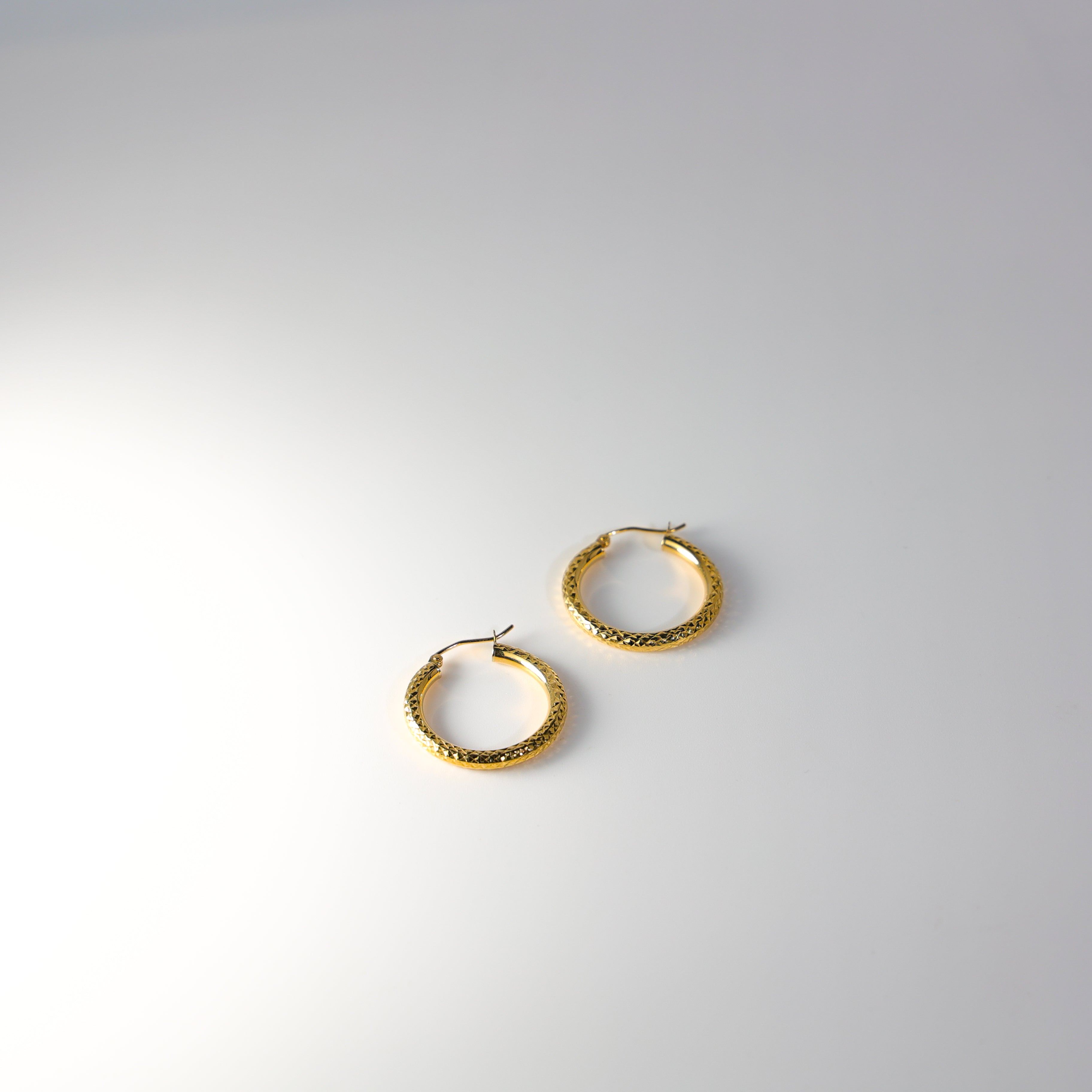 Gold Diamond Cut Huggie Hoop Earrings 25mm Wide - Model 79 | Elegant Everyday Jewelry for Women, Perfect for Work, Date Night & Special Occasions