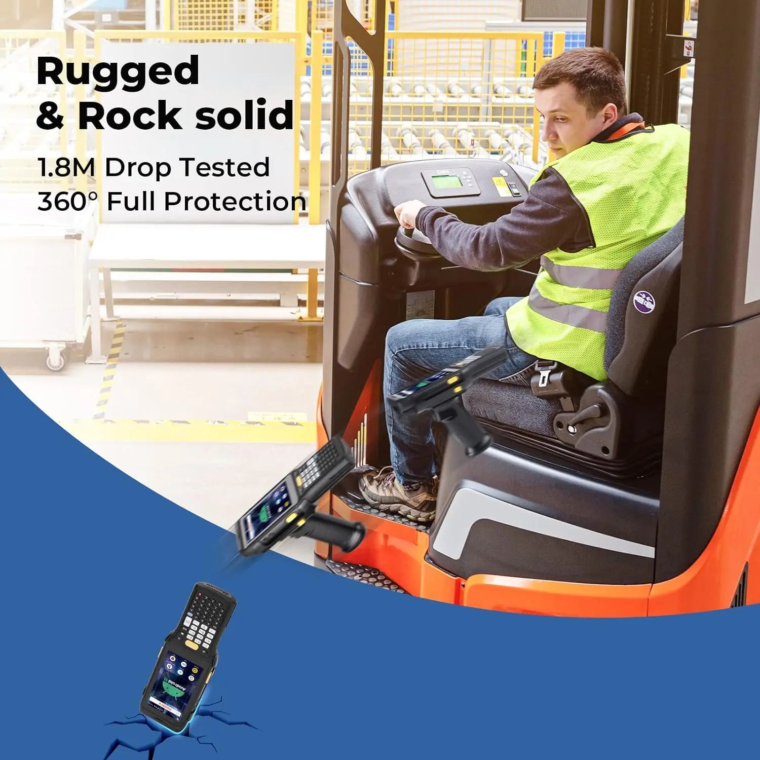 MUNBYN 088P Android 11 Handheld PDA with Zebra 4850 Barcode Scanner - Inventory Management, Warehouse & Retail Use