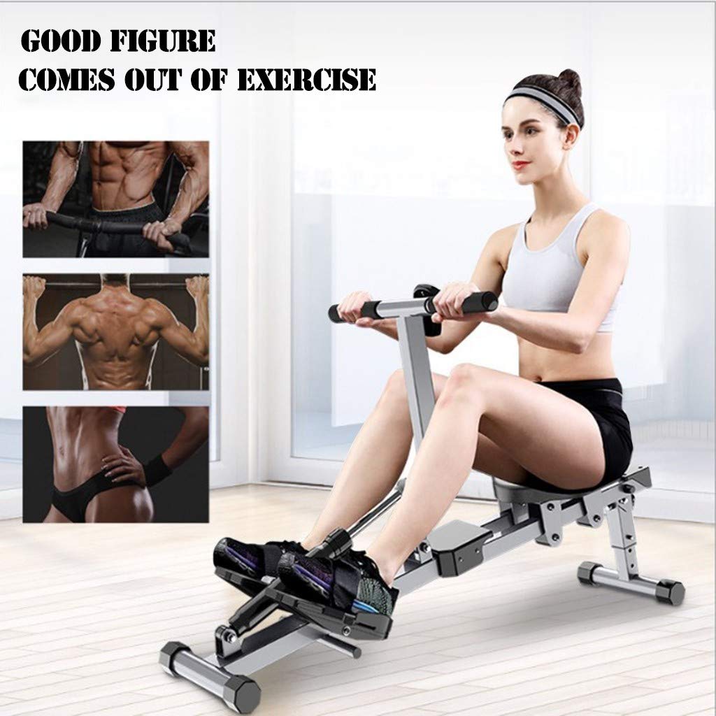 AKIWOS Rowing Machine for Home Gym - Adjustable Resistance Rower with Digital Monitor - Full Body Workout Equipment for Men & Women - Perfect for Cardio, Strength Training and Home Fitness