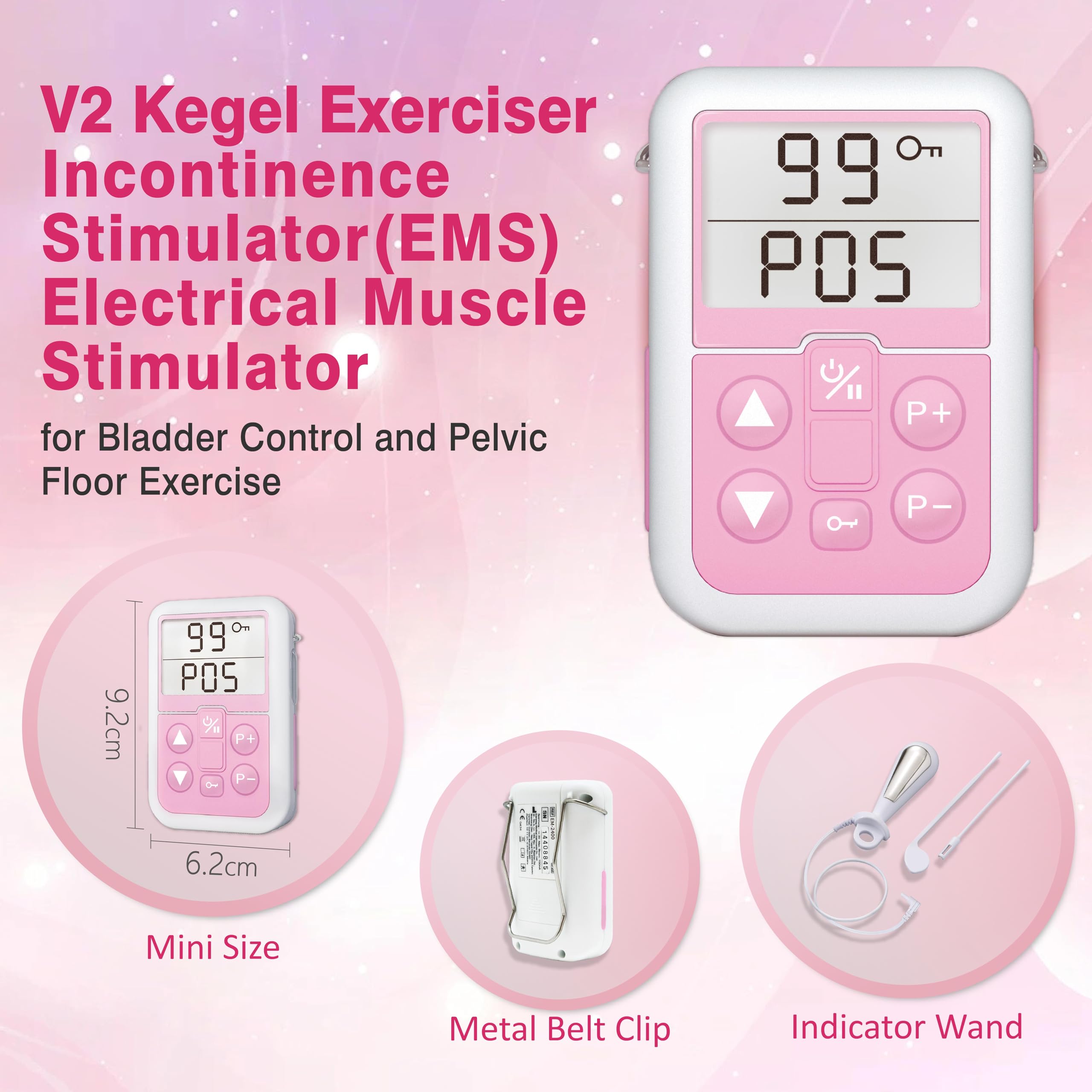 iStim V2 Kegel Exerciser for Women - Pelvic Floor Trainer with EMS Technology for Bladder Control & Incontinence Relief - Includes Probe for Effective Muscle Stimulation - Perfect for Postpartum Recovery & Women's Wellness