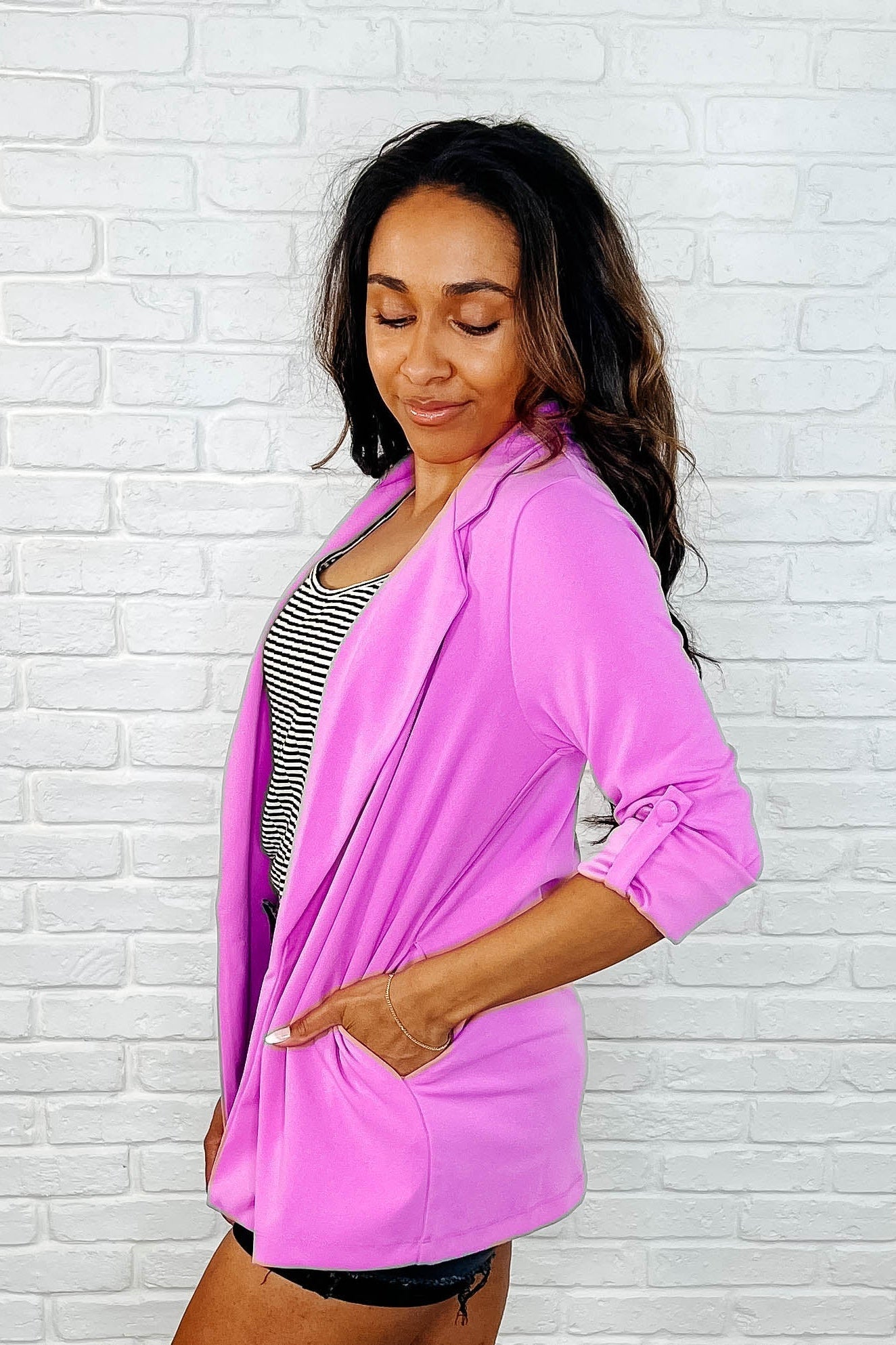 I'm Really That Gal Open Front Blazer in Orchid Glow - Trendy Women's Fashion Blazer for Office, Party & Casual Wear