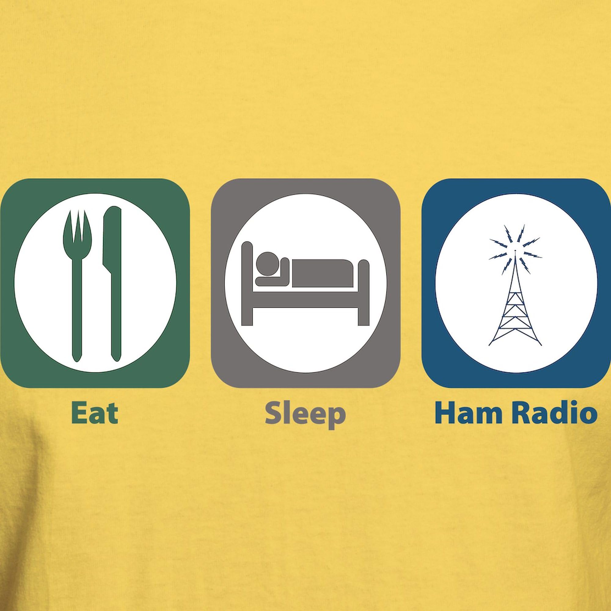 Eat Sleep Ham Radio Graphic T-Shirt for Men - 100% Cotton Classic Lightweight Tee - Perfect for Radio Enthusiasts, Casual Wear & Gifts