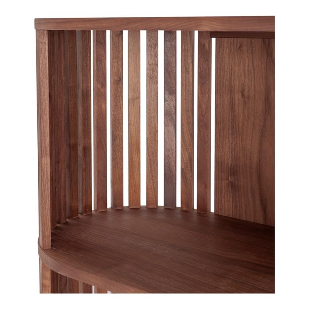 Moe's Home Collection Henrich Bookshelf - Modern Wooden Bookcase for Living Room, Office & Study - Stylish Storage Shelf for Books, Decor & Essentials