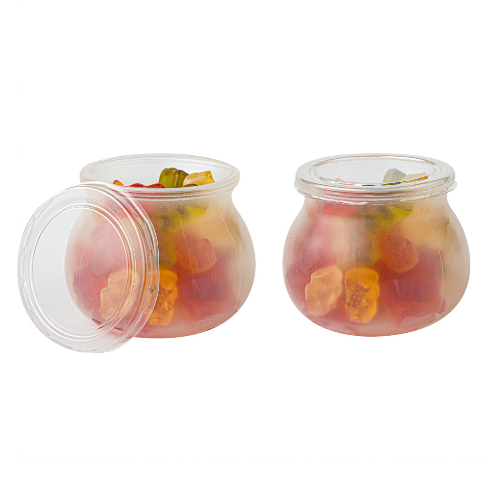 4 oz Frosted Plastic Candy Jars with Lids - 2.5