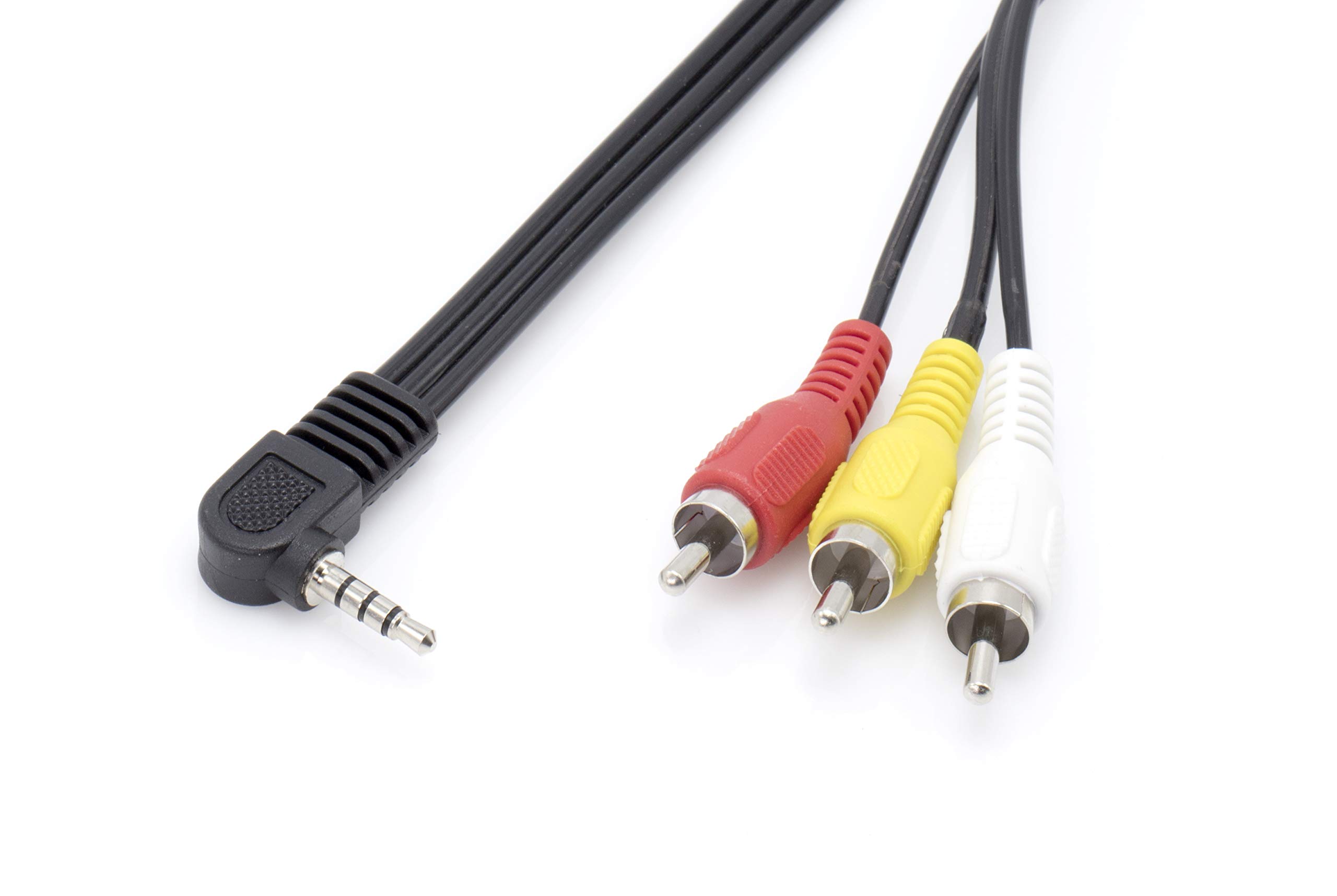 3.5mm Male to RCA Male Audio Video Cable - 6ft Composite AV Cord (Red/White/Yellow) - 3 Pack - Compatible with Roku, TiVo, DVD Players, Home Theater Systems - Perfect for Connecting TVs, Soundbars & Gaming Consoles
